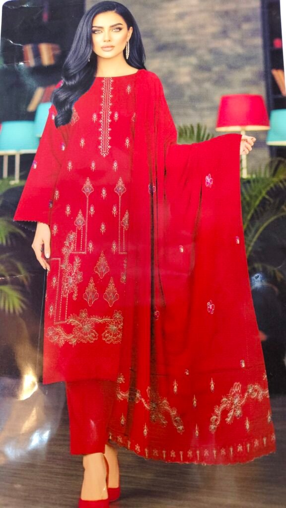 3ps Cotton Embroidery suit